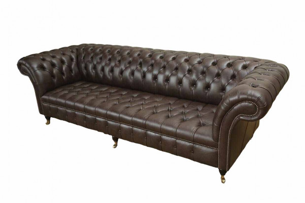 Bankstel 4-zits Chesterfield bank Luxe 245 cm leren bankmeubels