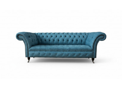 Blauwe driezitsfluwelen bank woonkamer banken bank zitmeubels Chesterfield-bank