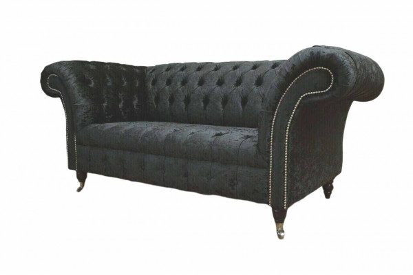 Engelse Chesterfield kantoor zitmeubelen inrichting sofa bank 2 zit zwart