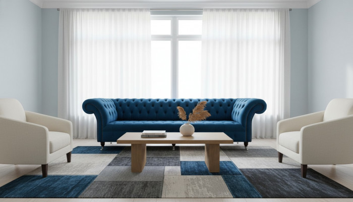 Ontwerpbank Chesterfield bekleding Modern Textiel Stof 4-zits Slaap