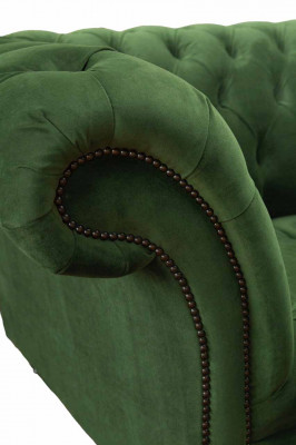 Chesterfield kantoor zitmeubelen inrichting bank bankstel 2 zits textiel groen