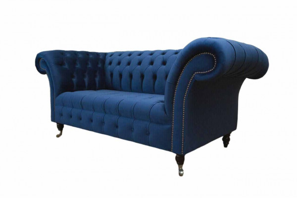 Engels Chesterfield kantoor zitmeubilair inrichting sofa bank 2-zits koningsblauw