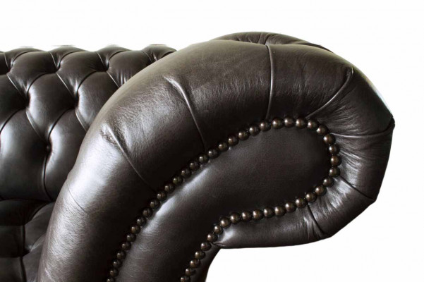 Dries-zits Chesterfield bank 3-zits banken bruin leer woonkamer luxe