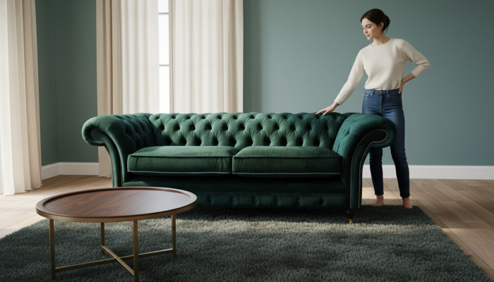Chesterfield bekleding 3-zits stoffen bank bank bank driezitter bank fluweel