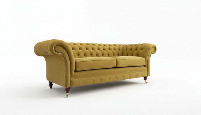 Chesterfield bank 3-zits designbank driezits luxe meubelstijl textiel