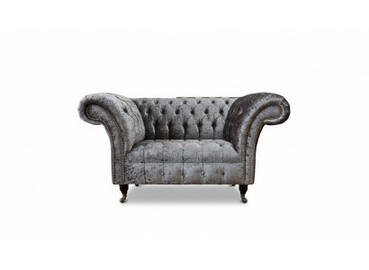 Chesterfield fauteuil ontwerp gestoffeerde bank Chesterfield textiel zilver