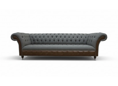 Engelse Chesterfield luxe textiele sofa 4-zits sofa gestoffeerd design stoffen banken