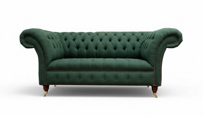 Chesterfieldbank 2-zits gestoffeerde banken Groen Luxe stoffen banken Textiel