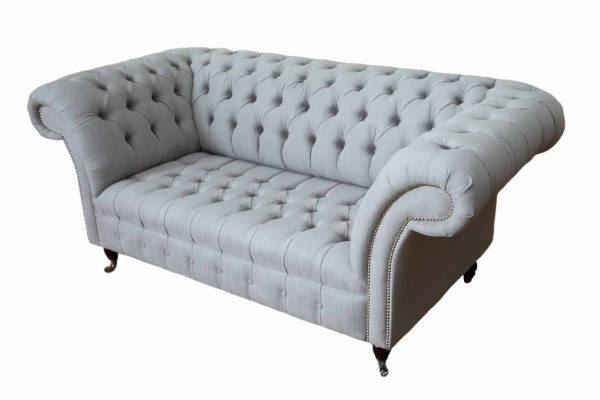 Chesterfield luxe 2-zitsbank gestoffeerde bankstel textiel stof bankstellen nieuw