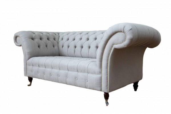 Chesterfield luxe 2-zitsbank gestoffeerde bankstel textiel stof bankstellen nieuw