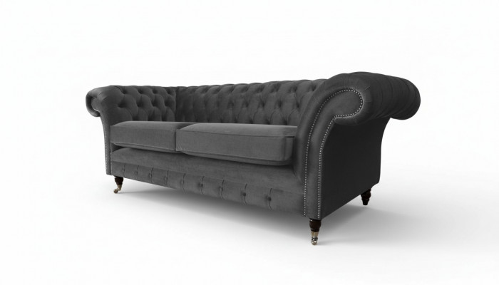 Sofa 3 zits Luxe textiel Chesterfield bank Bankstellen Bekleding Design Meubels