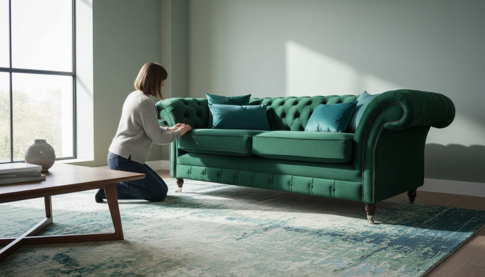 Chesterfield bank bank bekleding 3-zits bank banken zitten banken groen nieuw