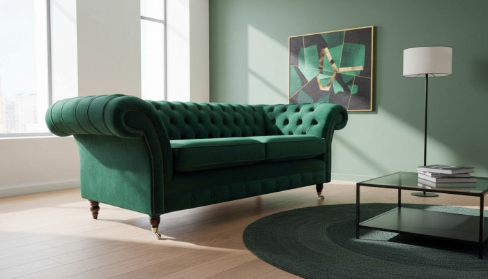 Chesterfield bank bank bekleding 3-zits bank banken zitten banken groen nieuw