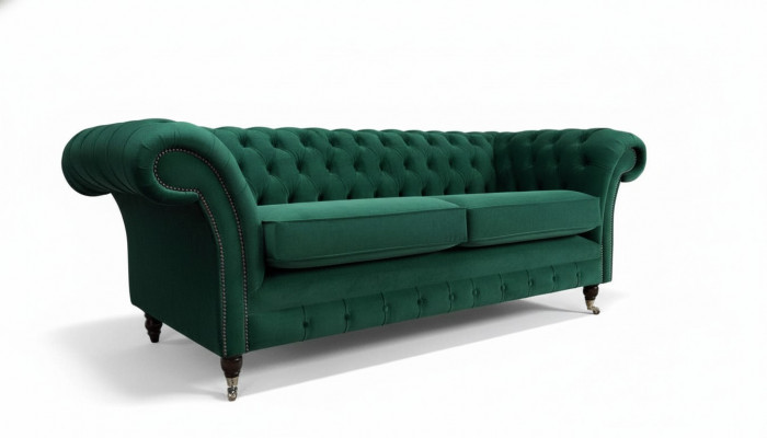 Chesterfield bank bank bekleding 3-zits bank banken zitten banken groen nieuw