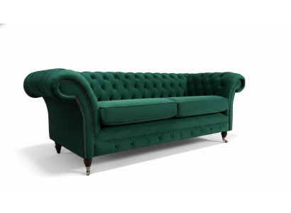 Chesterfield bank bank bekleding 3-zits bank banken zitten banken groen nieuw