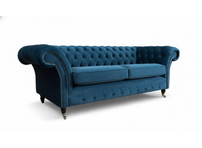 Design Bankstel 3-Zits Bank Bekleding Luxe Textiel Sofa's Chesterfield Nieuw