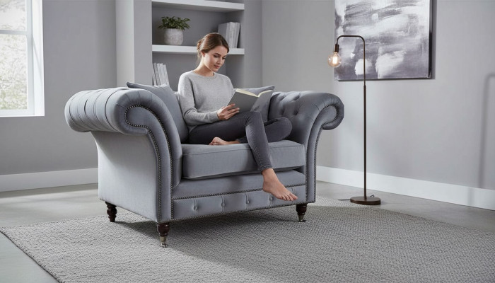 Ontwerp Chesterfield Stoffen Bank Fauteuil 1-Zits Gestoffeerde Banken Lounge Nieuw