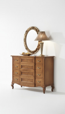 Slaapkamer commode met spiegel luxe modern meubelset 2-delig hout nieuw