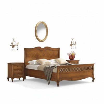 Bed 2x bedside tables 3-piece. Italian furniture bedroom wood new set