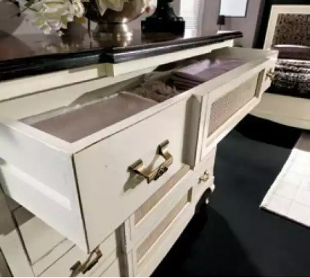 Hout Italiaanse meubels Design meubels Stijl 2-delige commode met spiegel Nieuw