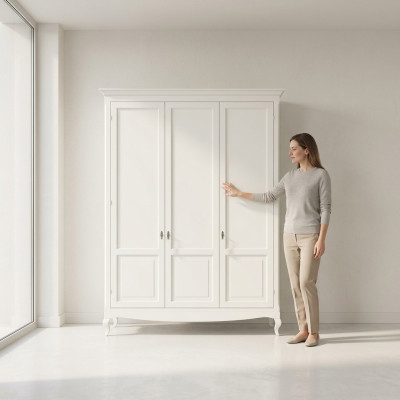 Garderobe Slaapkamer Hout Klassiek Design Meubelen Wit Kasten