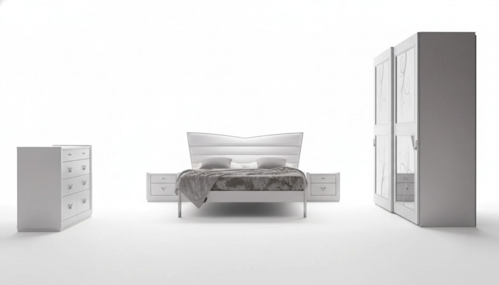 Luxe slaapkamer meubels bed 2x nachtkastjes set commode meubels 6-delig. Nieuw