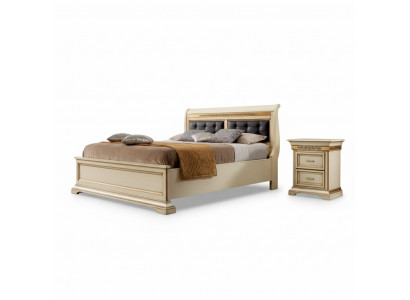Bed 2x Bedside tables 3-piece Bedroom Set Designer Luxury Complete Sets