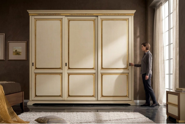 Kledingkast Houten kast Slaapkamer Meubels Ontwerp Kasten Beige