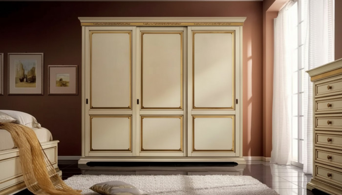 Kledingkast Houten kast Slaapkamer Meubels Ontwerp Kasten Beige