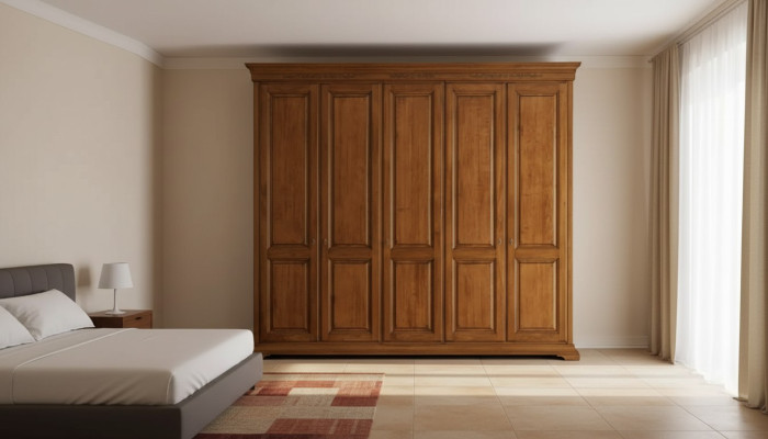 Slaapkamer kledingkast kast hout woonkamer meubels bruin Italië