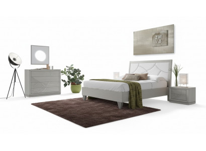 Slaapkamer set Bed 2x nachtkastjes Console Bedden Luxe bekleding 5-delig.
