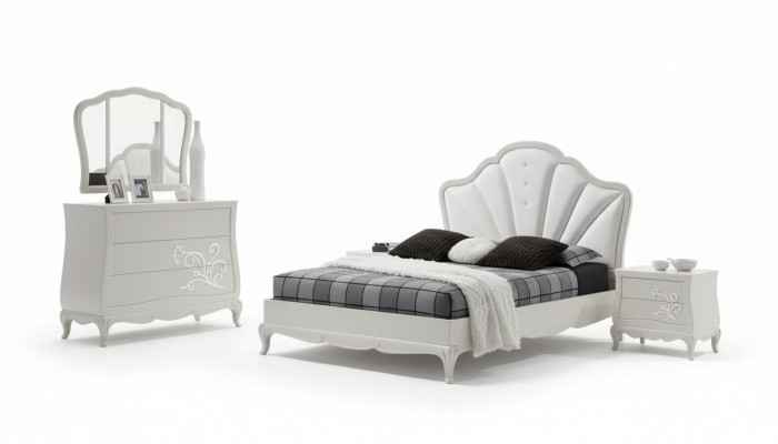 Luxe slaapkamer set 5-delig. Bed 2x nachtkastjes commode designmeubels