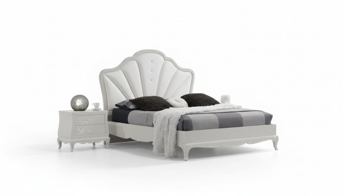 Slaapkamer 3-delige set Bed 2x Nachtkastjes Modern Design Grijs Bedden