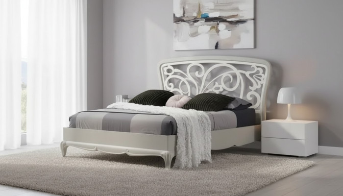 Italiaanse slaapkamermeubels Bed Luxe meubelontwerp Grijs Bedden Nieuw