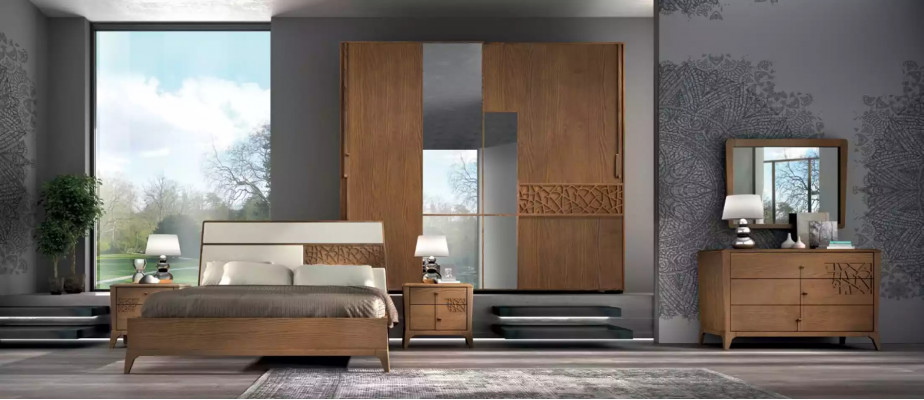 Slaapkamer ladekast met spiegel houten meubels kast Bruin Modern Nieuw