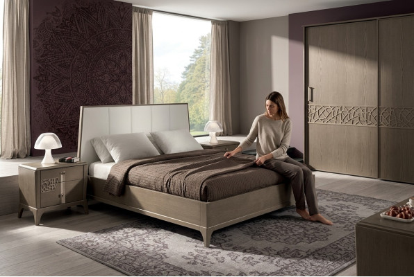 Ontwerp slaapkamersets Bed 2x nachtkastjes Klassieke luxemeubels