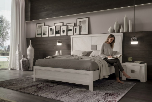 Bed 2x bedside tables 3-piece bedroom set design Modern Luxury Furniture