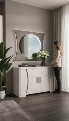 Commode met spiegel Luxe console commode Slaapkamer Nieuw 2-delige set