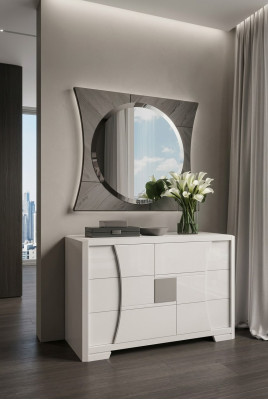 Commode met spiegel Luxe console commode Slaapkamer Nieuw 2-delige set