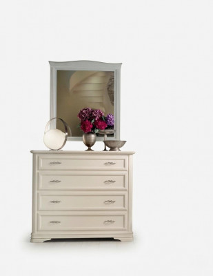 Commode met spiegel Hout Commodes Meubels Modern Kast Beige 2 delig.Nieuw