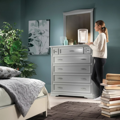 Ladenkast met spiegel Meubels Moderne ladenkast Hout Slaapkamer Wit Nieuw