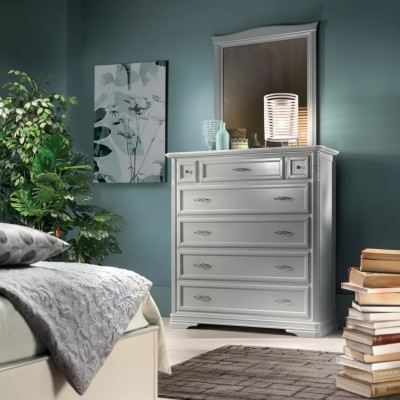 Ladenkast met spiegel Meubels Moderne ladenkast Hout Slaapkamer Wit Nieuw