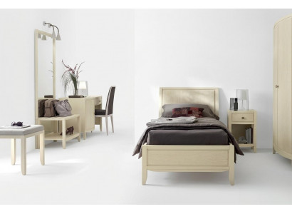 Luxe volledige slaapkamerset beige bureau bed nachtkastje nieuw