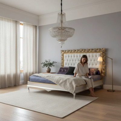 Bed Luxe Bedframe Hout Slaapkamer Dubbel Italiaanse meubels Nieuw