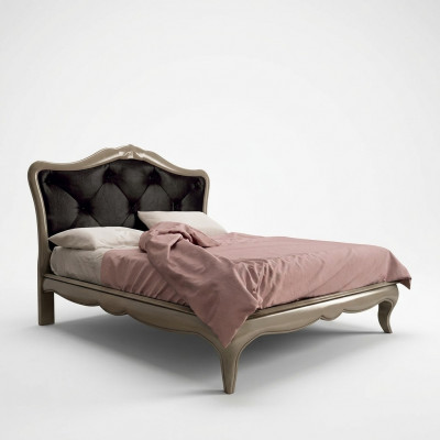 Bed Grijs Luxe houten bed Slaapkamer Design Italiaanse art deco Nieuw