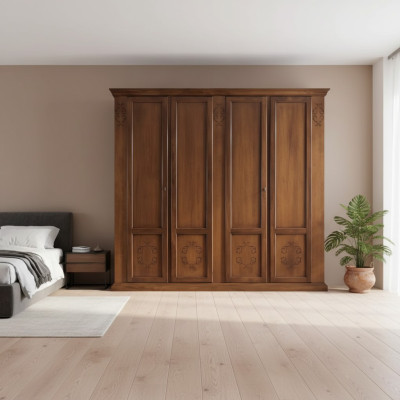 Slaapkamer Kast Kledingkast Kasten Houten kast Ontwerp Bruin