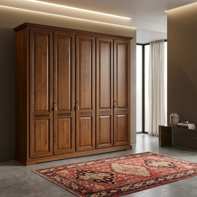 Klassieke kledingkast Meubels Kasten Slaapkamer Ontwerp Bruin Nieuw