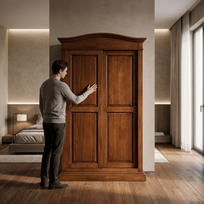 Klassieke kledingkast Houten kast Slaapkamerkasten Houten meubelen
