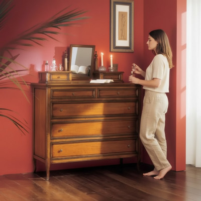 Luxe commode bruine kast woonkamer hout design klassieke meubels nieuw