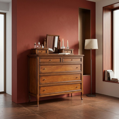 Luxe commode bruine kast woonkamer hout design klassieke meubels nieuw